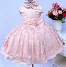 Vestido Infantil Rose Renda Princesa Luxo E Tiara