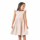 Vestido Infantil Rose Tecido Sustentável com Scrunchie Vrasalon Vestido Infantil Rose Tecido Sustentável com Scrunchie Vrasalon