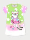 Vestido Infantil Summer Cat Verde Abrange