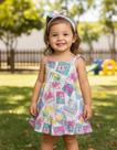 Vestido Infantil Tamanho 02 Verão Elian/Alenice/Playground Vestido Infantil Tamanho 02 Verão Elian/Alenice/Playground