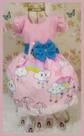 Vestido Infantil tema Chuva de Benção / Amor Rosa