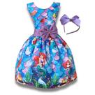 Vestido Infantil Temático Ariel Pele De Sereia Luxo
