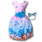 Vestido Infantil Temático Cinderela Cindi Luxo Regata
