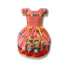 Vestido Infantil Temático Festa Junina Casal Caipira Fogueir