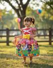 Vestido Infantil Temático Festa Junina Lol Xadrez -