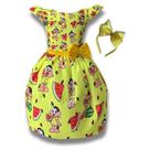 Vestido Infantil Temático Magali Melancia Luxo Festa + Tiara