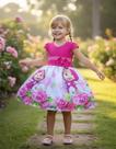 Vestido Infantil temático Masha e o urso