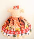 Vestido Infantil Tematico Moana Com Tiara