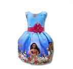 Vestido Infantil Temático Moana/ O Oceano Está Chamando Dois