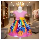Vestido Infantil Temático Simples Bolofofo Arco-íris
