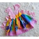 Vestido Infantil Temático Simples Bolofofo Arco-íris