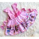 Vestido Infantil Temático Simples Boneca Lol Rosa