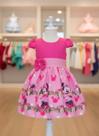 Vestido Infantil Temático Simples Minnie Rosa Adulta