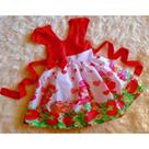 Vestido Infantil Temático Simples Moranguinho
