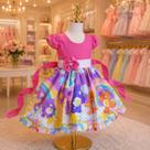 Vestido Infantil Temático Simples Ursinhos Carinhosos