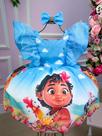 Vestido Infantil Temáticos Kids Moana Baby Azul Vestido Infantil Temáticos Kids Moana Baby Azul