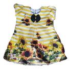 Vestido Infantil Trapézio Girassol Amarelo