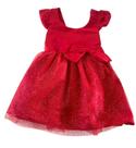 Vestido Infantil Tule Com Glitter Vermelho De Natal Batizado