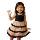 Vestido Infantil Tule com Renda Preta Menina Festa -