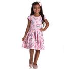 Vestido Infantil Verão Flores e Perfumes Rosa - Gueda
