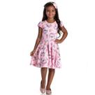 Vestido Infantil Verão Flores e Perfumes Rosa - Gueda
