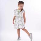 Vestido Infantil Verão Jacquard Estampado - Kiki Xodó