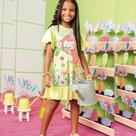 Vestido Infantil Verão Meia Malha Macaco Amarelo- Kukiê Vestido Infantil Verão Meia Malha Macaco Amarelo- Kukiê