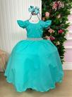 Vestido Infantil Verde para Formatura Longo Dama de Honra Luxo para Festas