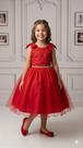 Vestido Infantil Vermelho Festa Princesas Mariely - Elegância e Sofisticação