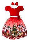 Vestido Infantil Vermelho Natal Ratinha Mouse Noel Luxinho