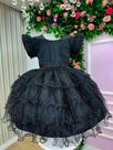 Vestido Infantil Ysa Kids Belinda Preto com Laço Vestido Infantil Ysa Kids Belinda Preto com Laço