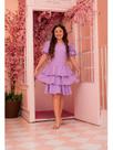 Vestido Infanto Juvenil Com Manga Bufante Alfaiataria Com Laço Atrás Saia Em Badados Vestido Infanto Juvenil Com Manga Bufante Alfaiataria Com Laço Atrás Saia Em Badados