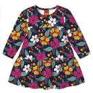 Vestido Inverno Flores KYLY Cor:MarinhoTamanho:8
