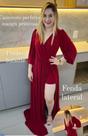 Vestido Itavest de festa longo cor marsala c/ manga tecido linho TAM P Vestido Itavest de festa longo cor marsala c/ manga tecido linho TAM P