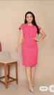 Vestido Itavest manga curta formal cor rosa tecido fluido TAM P Vestido Itavest manga curta formal cor rosa tecido fluido TAM P