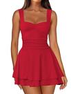 Vestido IWD Cute Summer para mulheres sem mangas vermelho S