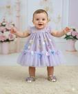 Vestido Jardim das Borboletas Baby Liz Lilas Vila Lele