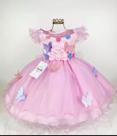 Vestido jardim encantado bosque flores e borboletas rosa Vestido jardim encantado bosque flores e borboletas rosa