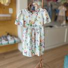 Vestido Jardim Encantado Toque de Seda Para Menina Floral Envio Imediato