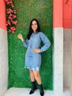 vestido jeans com mangas compridas 2 M 2G vestido jeans com mangas compridas 2 M 2G