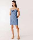 Vestido Jeans Curto Feminino Alças Finas Marisa-18012