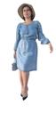 Vestido Jeans Evase Liocel/Tencel Manga Longa Moda Evangelica Plus Size
