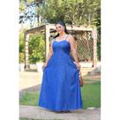 Vestido Jeans Feminino longo alcinha regulável, elastex nas costas PLUS SIZE