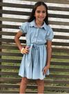 Vestido Jeans Manga Camponesa Infantil Play Denim - Playground
