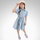 Vestido Jeans Manga Camponesa Infantil Play Denim - Playground