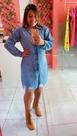 Vestido jeans manga longa