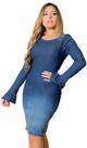 Vestido Jeans Tubinho Curto Mix Nativa