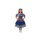 Vestido Junino Bambolê Ciganinha Floral Sem Calção Azul