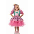 Vestido Junino Bambolê Floral Com Tule Laços Rosa