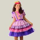 Vestido Junino Juvenil multi estampas Papilloo